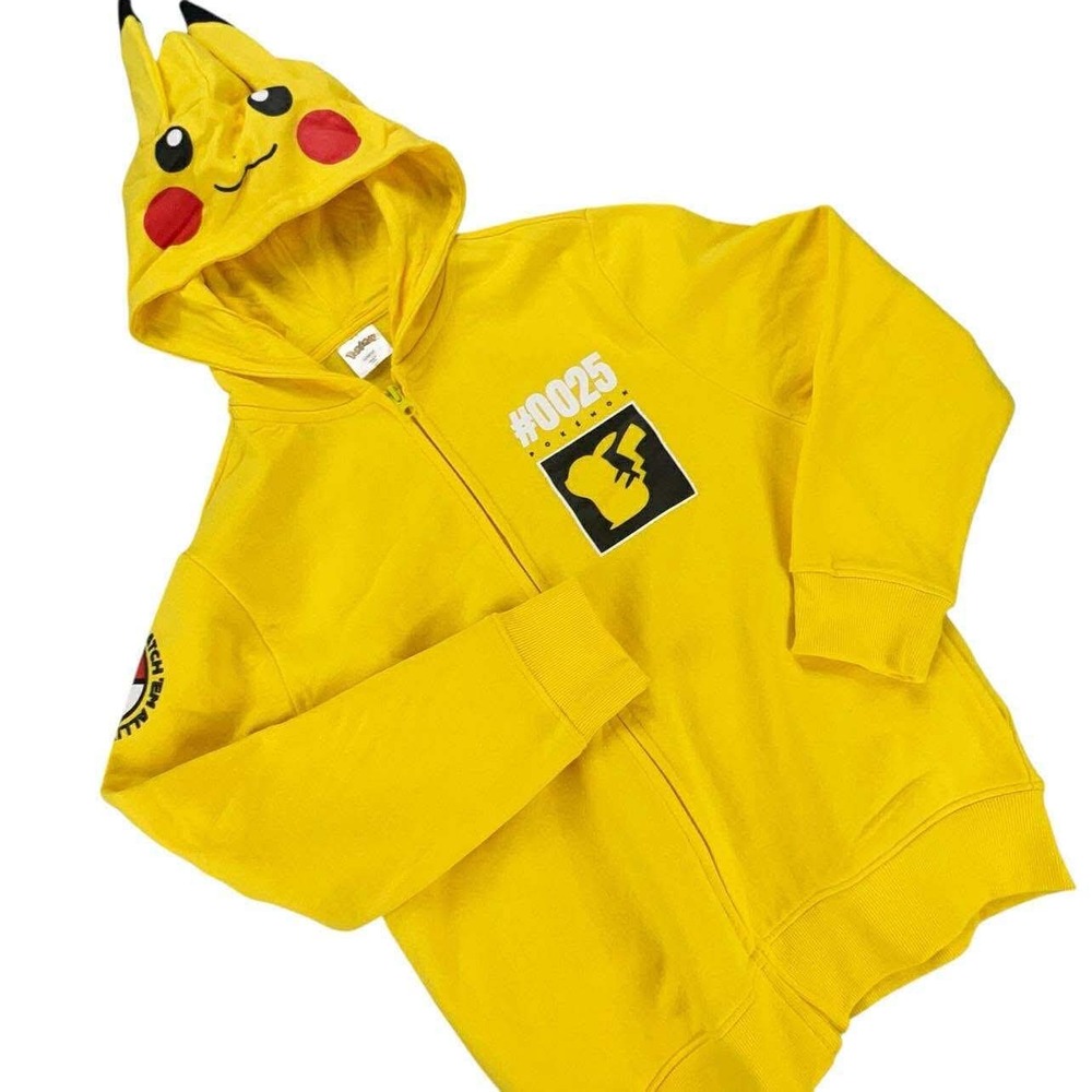 Pokemon YOUTH Pikachu Zip Up Hoodie Jacket Kids Size 2XL 18 with Ears #0025‎ NWT - Picture 3 of 11